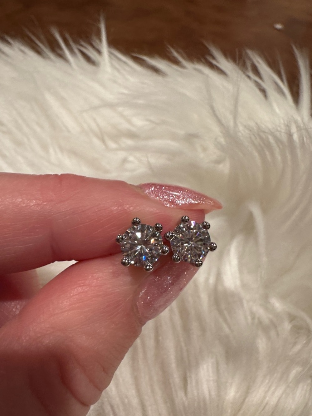 Clear Crystal Cluster Stud Earrings in Silver Tone
